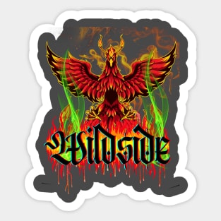 Phoenix rising over flames Sticker